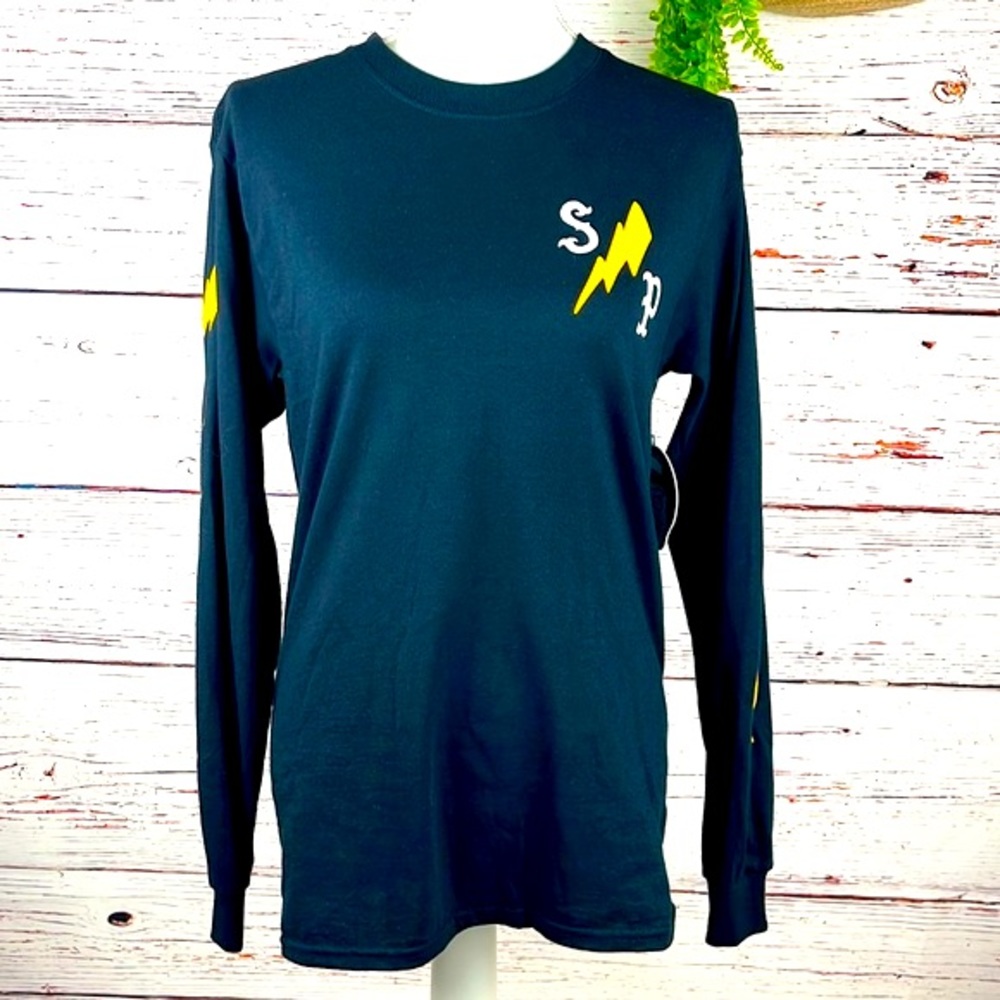 Suavecito Pomade Skull Motorcycle Long Sleeve Shirt Size S